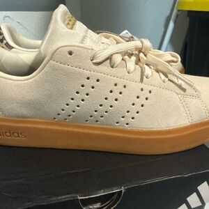 Adidas Beige Sneakers with Brown Sole